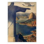 Vintage Rio De Janeiro, Christ the Redeemer Statue Card