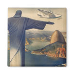 Vintage Rio De Janeiro, Christ the Redeemer Statue Refrigerator Magnet