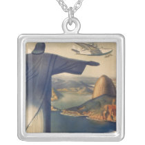 Vintage Rio De Janeiro, Christ the Redeemer Statue Pendant