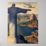 Vintage Rio De Janeiro, Christ the Redeemer Statue Poster