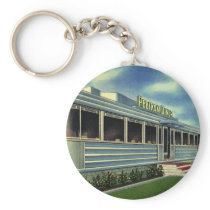 Vintage Roadside Diner Restaurant Key Chain