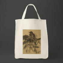 Vintage Robin Grocery Tote bags