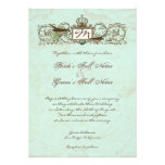 Vintage Robins Egg Blue Crown Swirl Flourish Personalized Invitations