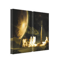 Vintage Rocket Launch Gallery Wrap Canvas