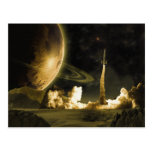 Vintage Rocket Launch Postcard