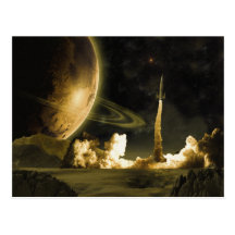 Vintage Rocket Launch Postcard