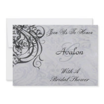 Vintage Rococo Black  Bridal Shower Invitation