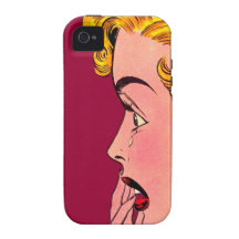 Vintage Romance Novel Girl Comic Art iPhone 4 Cases