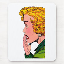 Vintage Romance Novel Girl Comic Art Mouse Pad