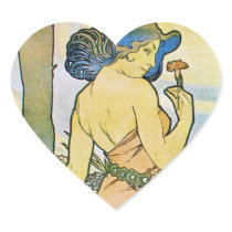 Vintage Romantic Art Heart Sticker