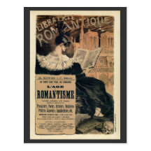 Vintage Romantic books ad Postcards