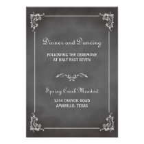 Vintage romantic chalkboard reception enclosure invitations