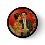 Vintage Romantic Couple Valentine Button