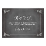 Vintage romantic grey chalkboard wedding response personalised invitation