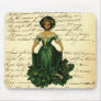 Vintage Romantic Irish Clover Dress Lady Mouse Pads