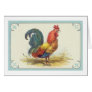 Vintage Rooster Print Greeting Card