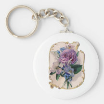 Vintage Rose and Lily of the Valley Key Chains