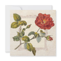 Vintage Rose Botanical Birthday Garden Party Invite