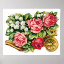 Vintage Rose Cart Poster posters