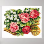 Vintage Rose Cart Poster
