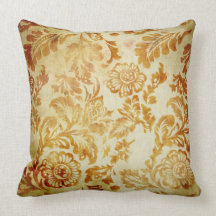Vintage Rose Damask Pattern Pillow