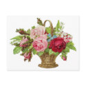 Vintage Rose Flower Basket postcards