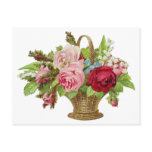 Vintage Rose Flower Basket postcards