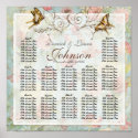Vintage Rose n Birds Reception Table Seating Chart posters