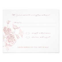 Vintage Rose RSVP Personalized Announcement