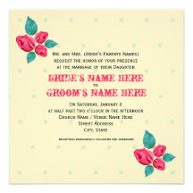 Vintage Rose Wedding Invitation