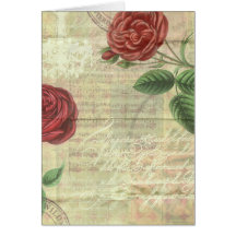 Vintage Roses and Music Notecard