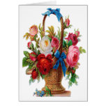 VINTAGE ROSES IN A BASKET GREETING CARD