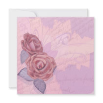 Vintage roses, invitation