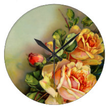 Vintage Roses Wall Clock