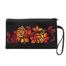 Vintage roses wristlet clutch