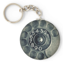 Vintage rotary phone key chain