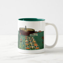 Vintage Roulette Table Casino Gambling Chips Coffee Mugs