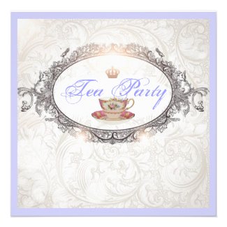 Vintage Royal Bridal Shower Tea Party Invitation