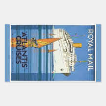 Vintage Royal Mail :Atlantis Cruises" Rectangle Sticker