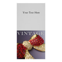Vintage Ruby Rhinestone Bow Photo Cards