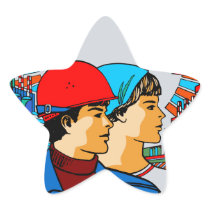 Vintage Russian Art Star Stickers