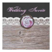 Vintage rustic pinks classy wedding invitations