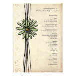 Vintage Sage Daisy Wedding Program Personalised Invitations