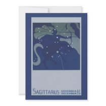 Vintage Sagittarius, Signs of the Zodiac Invites