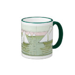 Vintage Sailboat Tile Art Coffee Mug