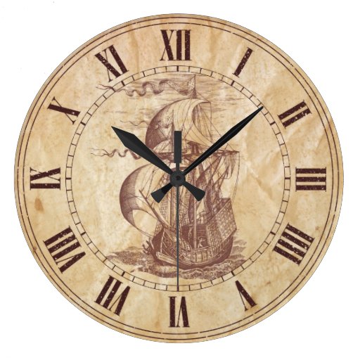 Vintage Sailing Ship Wall Clock Zazzle