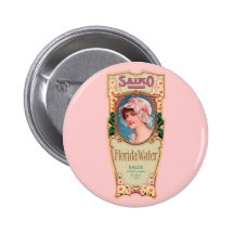 Vintage Salko Florida Water Perfume Label Pinback Button