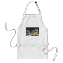 Vintage Santa and Sleigh Apron