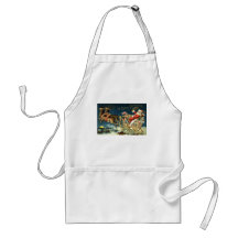 Vintage Santa and Sleigh Apron