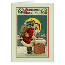Vintage Santa - Christmas Greetings Card
